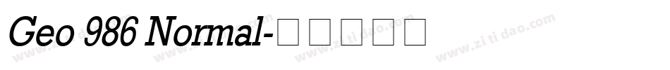 Geo 986 Normal字体转换